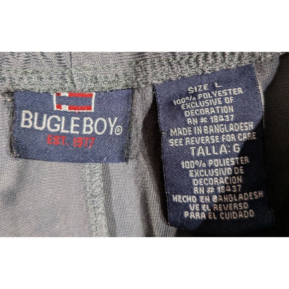 Bugle Boy Athletic Shorts Mens L Grey Excellent 90s Y2K Polyester Gym Shorts - Picture 3 of 5
